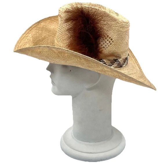 Vintage Stetson Roadrunner Straw Cowboy Hat • 1970s Western • Size 6 ¾ - Picture 3 of 9